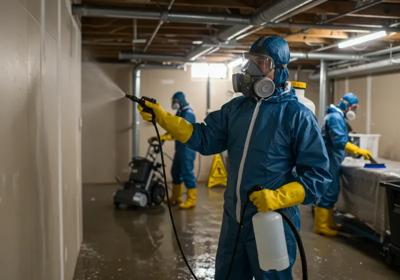 Basement Sanitization and Antimicrobial Treatment process in Idaho Falls, ID